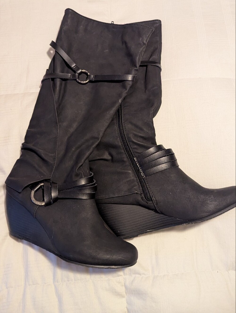 Blowfish Black Wedge Heel Boots